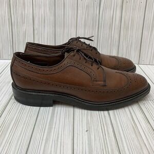 VTG Allen Edmonds 9157 MacNeil Brown Pebbled Leather Wingtip Brogue‎ Shoes 9.5 B